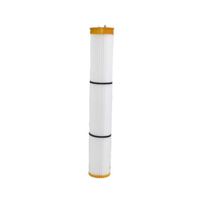 Kartrid Filter Kolektor Debu Tas Lipit Poliester Putih Tinggi 20cm-350cm
